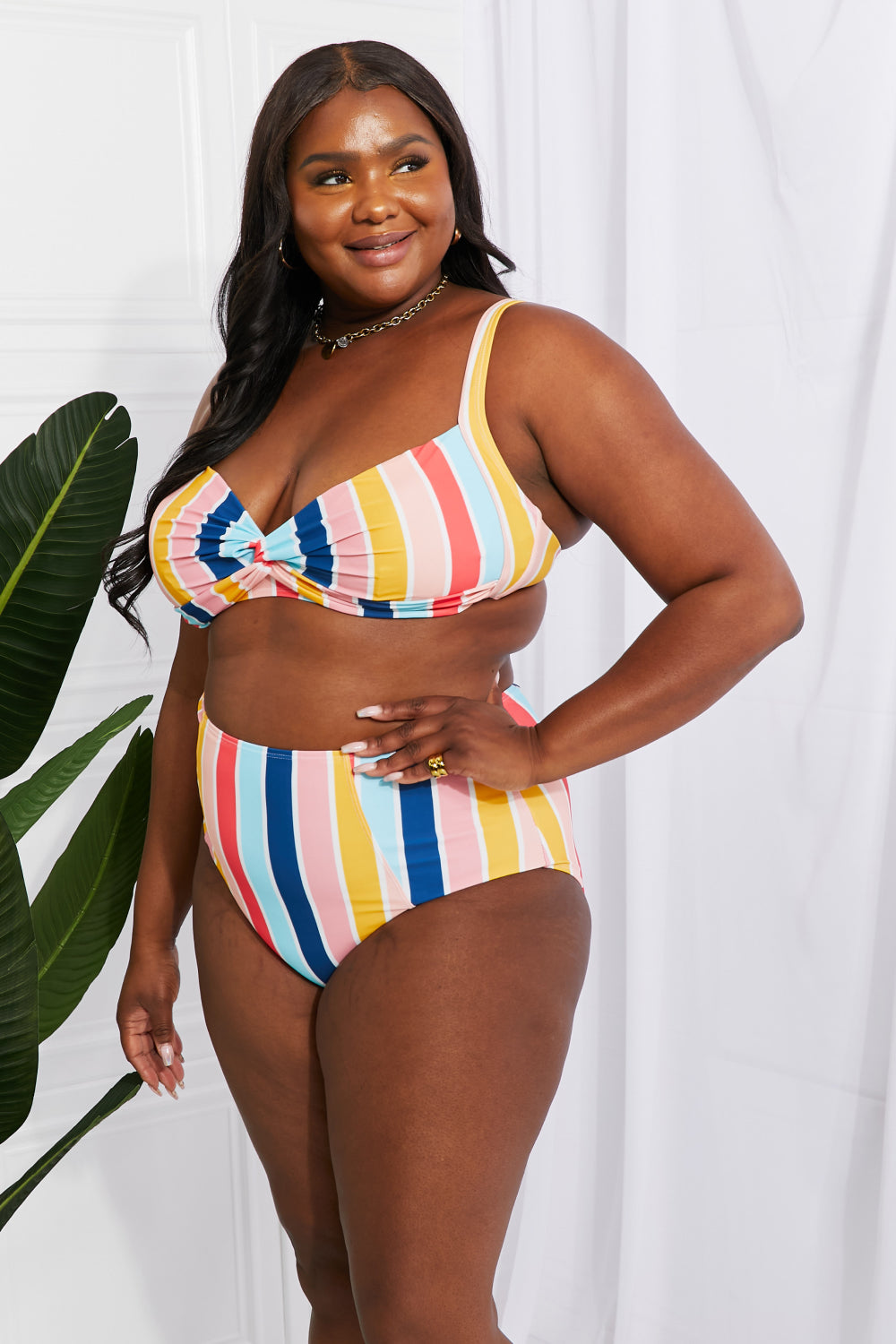 High-Rise Bikini in Stripe