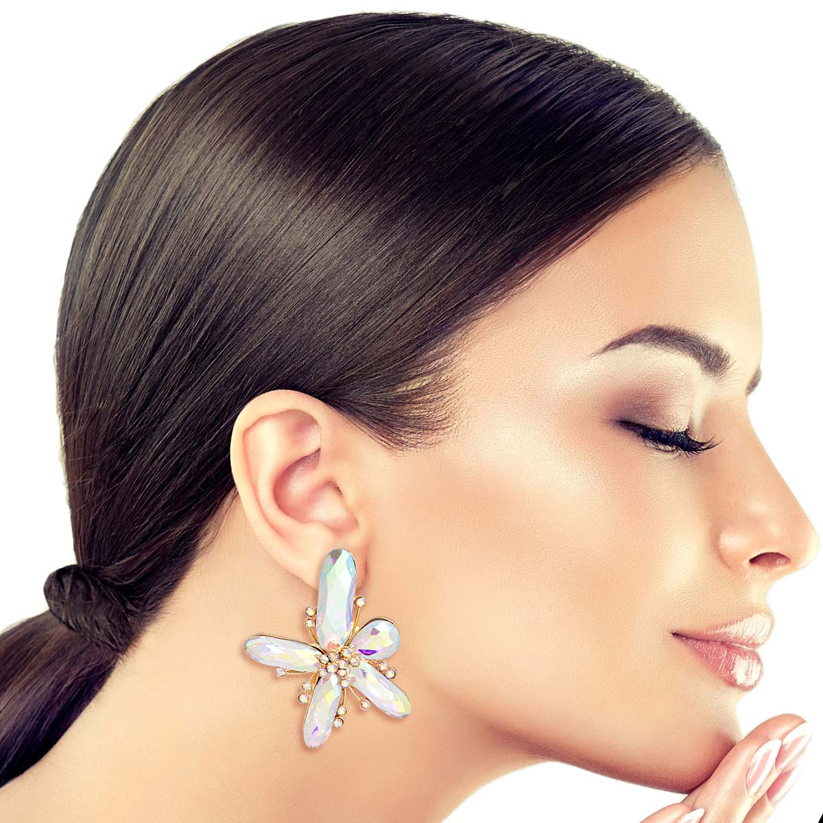 gold studs, fashion for her, flower earrings