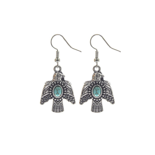 woman earrings,thunderbird earrrings,silver earrings