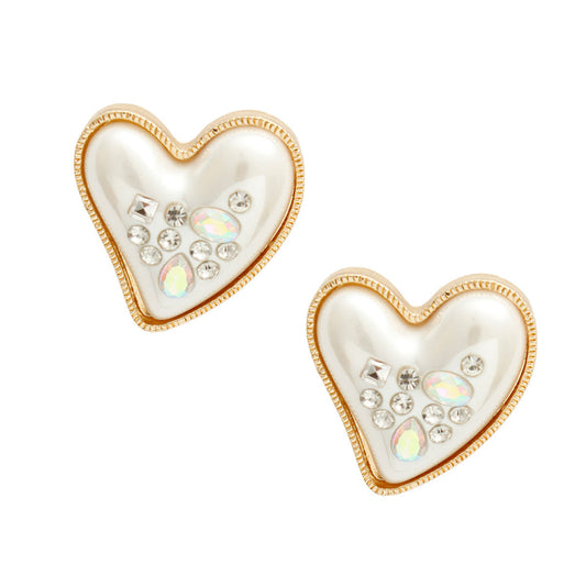 Heart studs,woman earrings,woman earings near me 