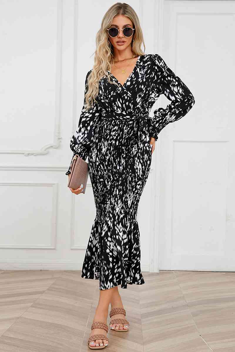 v neck maxi dress, long black maxi dress, long sleeve dress maxi