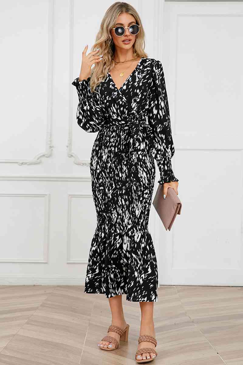 v neck maxi dress, long black maxi dress, long sleeve dress maxi