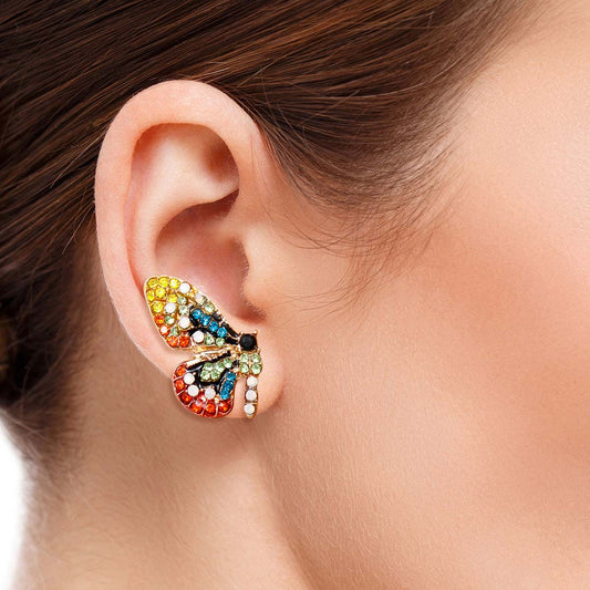 butterfly earrings,rainbow earrings,womans earrings