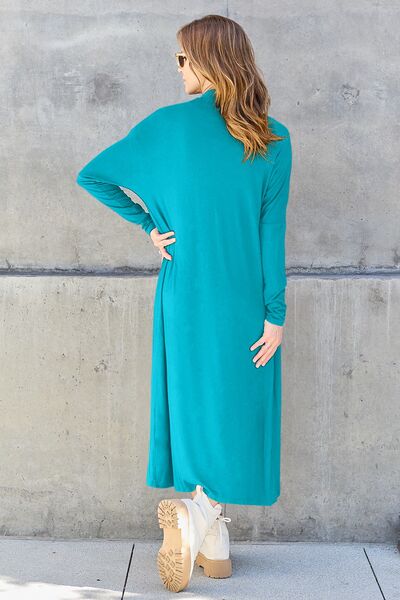 Full Size Open Front Long Sleeve Cover Up