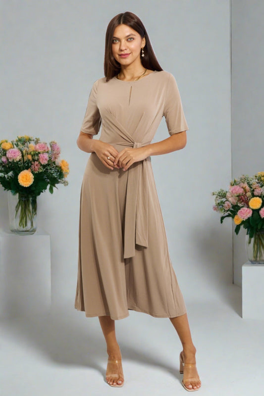 Wrap Knit Midi Dress