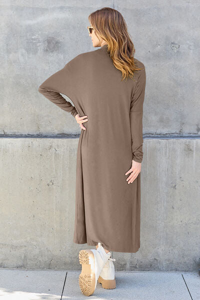 Full Size Open Front Long Sleeve Cover Up