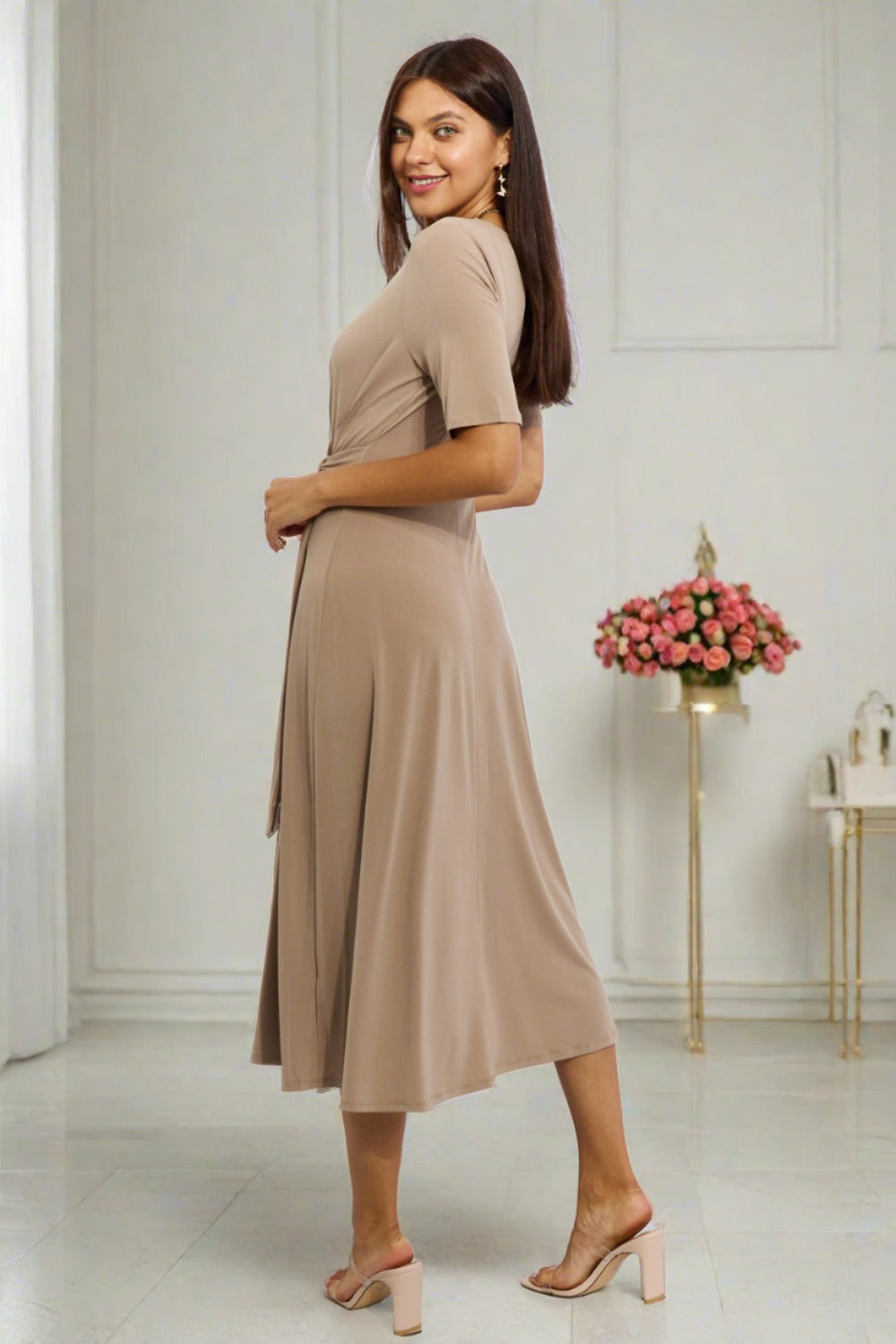 Wrap Knit Midi Dress