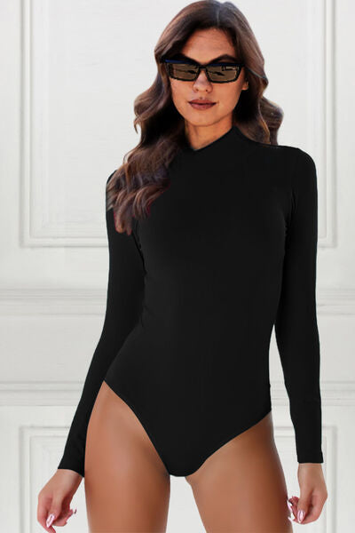 Full Size Mock Neck Long Sleeve Bodysuit