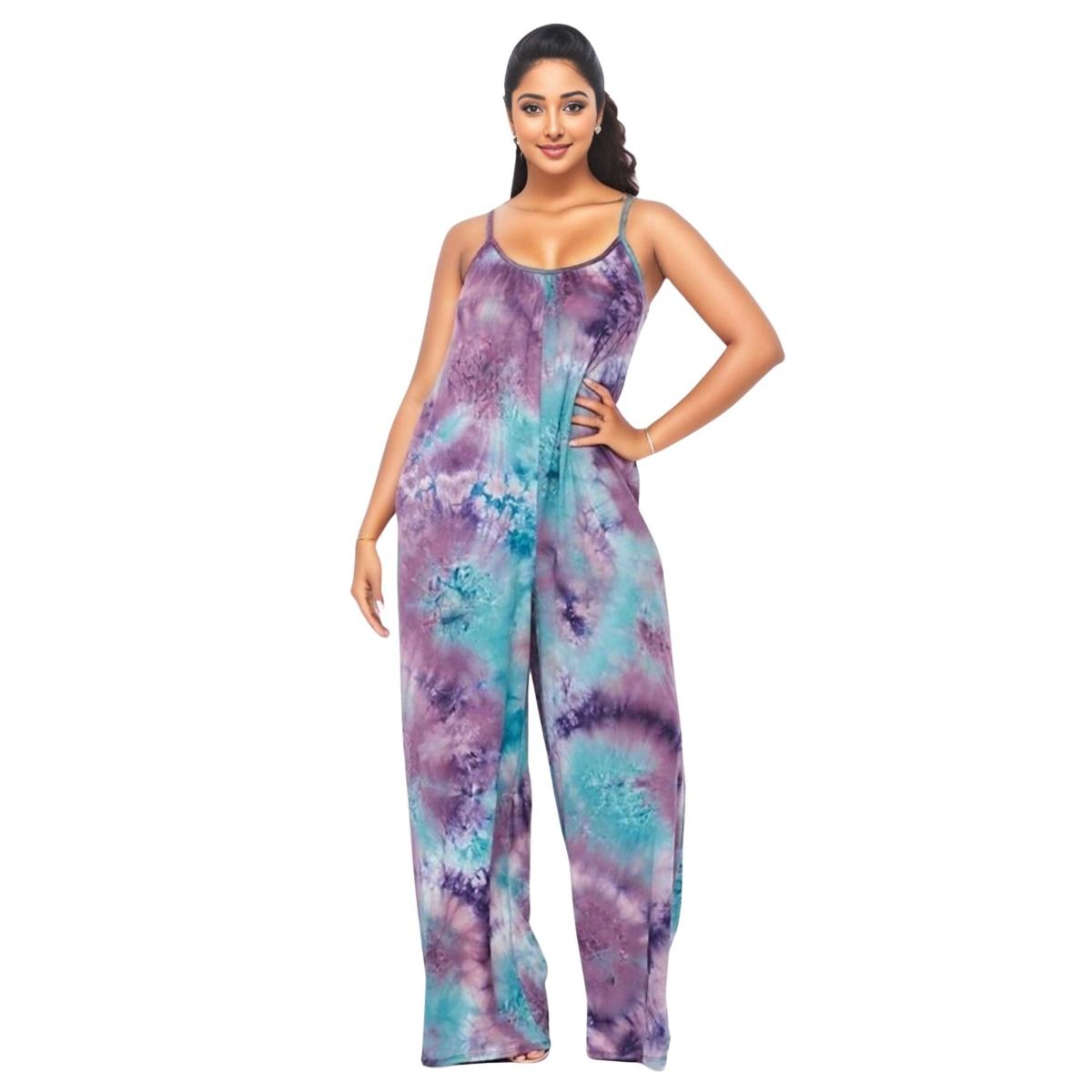 2XL Purple Tie Dye Jumpsuit