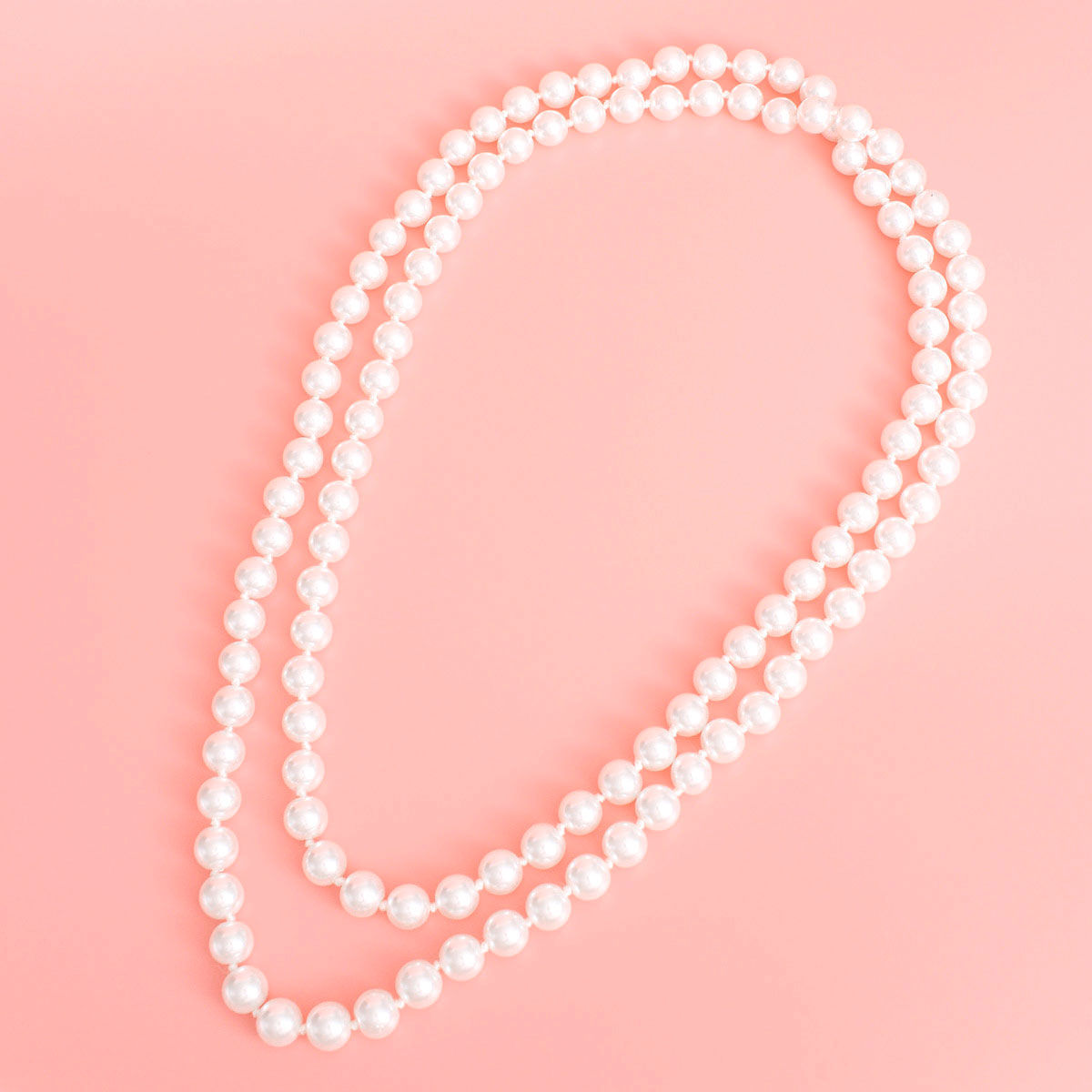 Cream 12mm Endless Glass Pearl Necklace