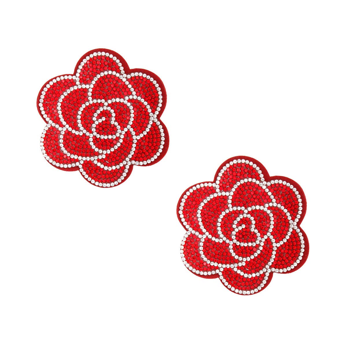 Large Red Flower Stone Studs