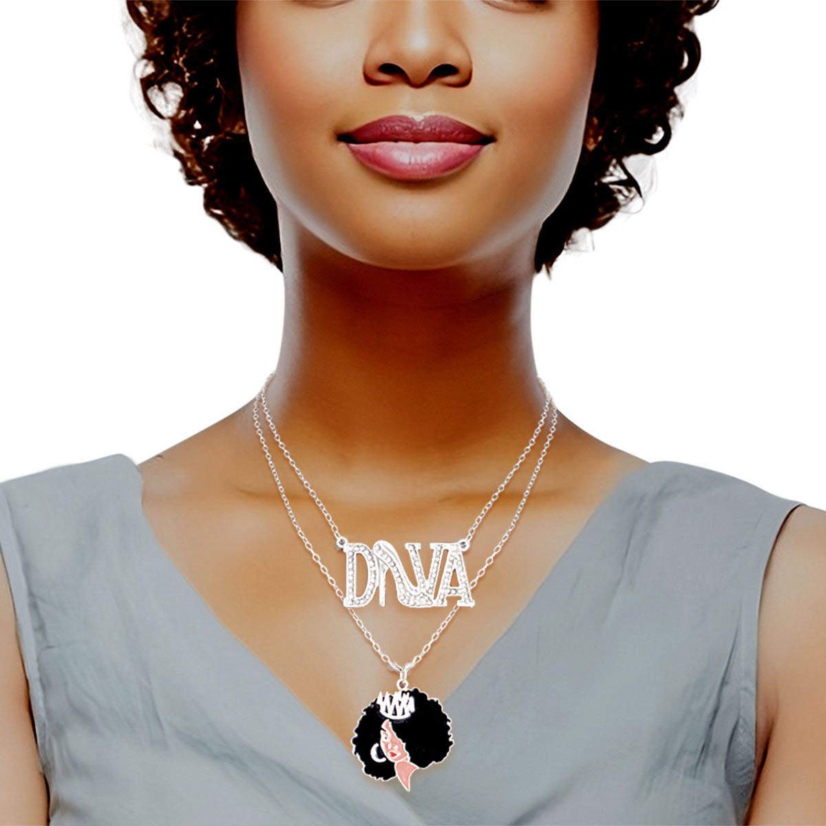 Silver Diva Afro 2 Pcs Chains