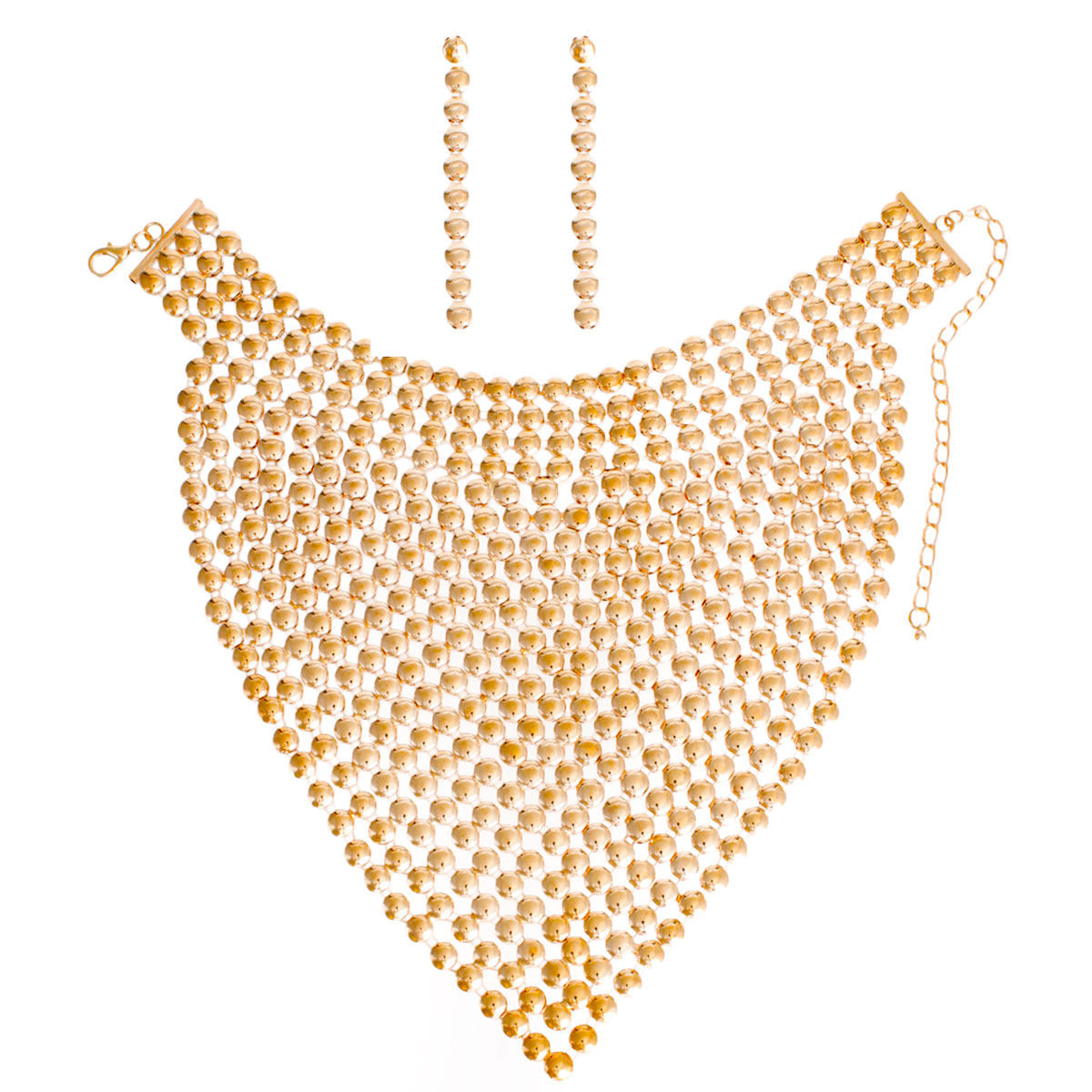 Gold Chainmail Bib Choker