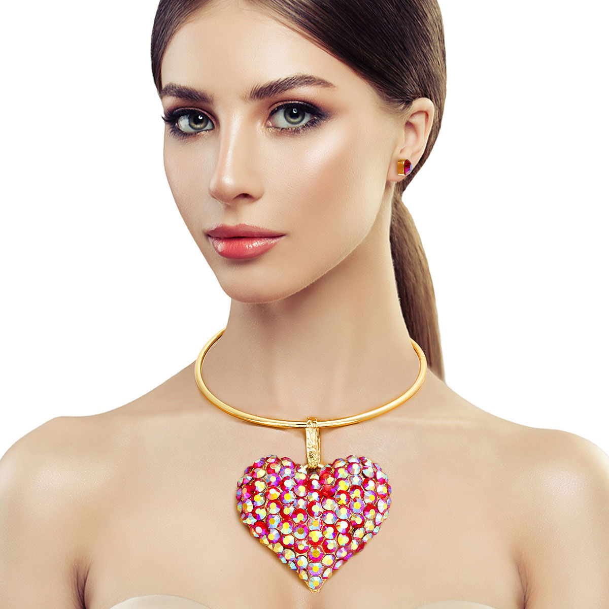 Gold Rigid Collar XL Purple Heart Set