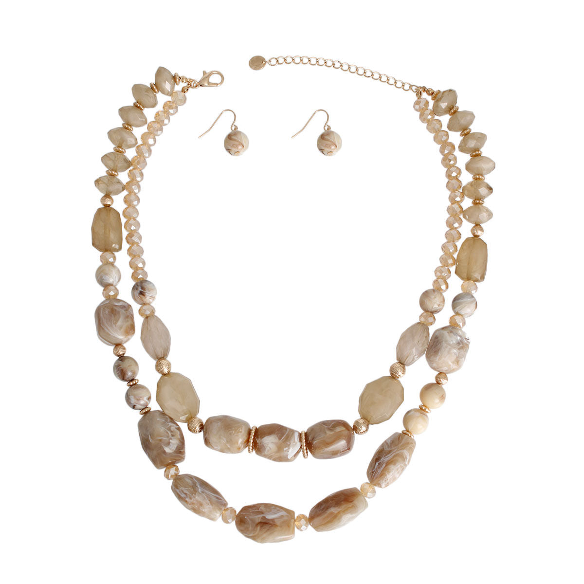 Light Brown Marbled Bead Set